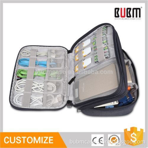 BUBM Nylon waterproof cable and gadget organizer case digital accessories storage bag for ipad and smartphone
